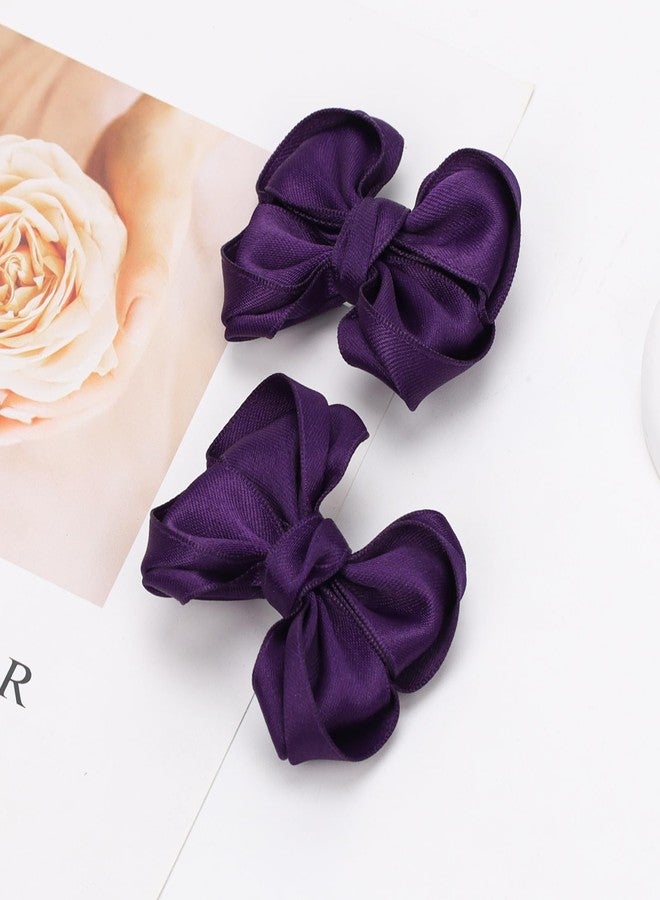 Zolyco Tiny 3 Inch Hair Clips Double Bow - Cute Lined Boutique Alligator Hairpin for Girls, Toddlers, and Little Teens - Kids Barrettes Set of 2 Small Stylish - Image 5
